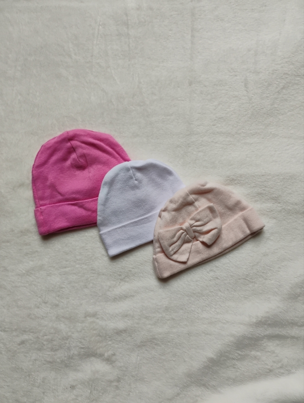 Baby Hats | Blush Pink White | Newborn - 6 Month